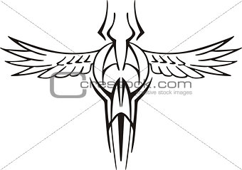 symmetric bird tattoo