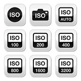 ISO - camera film speed standard buttons set