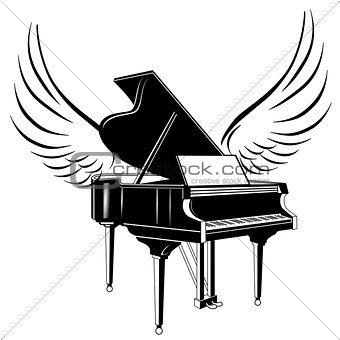 grand piano and flying wing