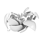 Broken ceramic apple