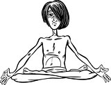 man in lotus meditation cartoon