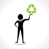 Man holding a recycle icon