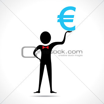 Man holding euro symbol