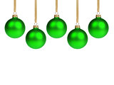 green christmas balls