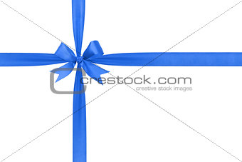 blue simple tied ribbon bow composition