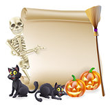 Halloween Skeleton Scroll Banner