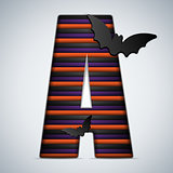 Halloween Bat Alphabet Letters Stripe Black Orange Purple