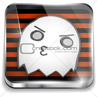 Halloween Ghost Icon Button Application