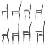 set of silhouette chairs
