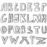 Hand drawing alphabet vector illustration 
