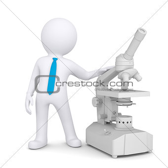 3d man with a microscope