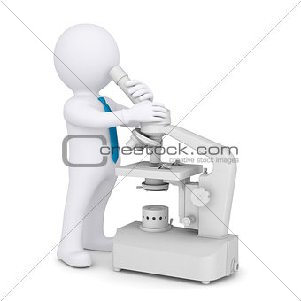 3d man with a microscope