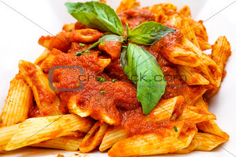 talian meat sauce pasta on the table
