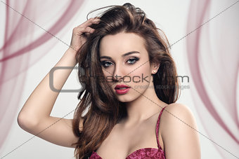 sensual girl with red lingerie 