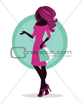 Woman's silhouette with bags
