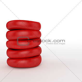 Red blood cells pile