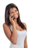 Beautiful african american girl on the phone