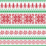 Nordic seamless knitted red and green pattern