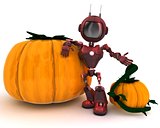 Android with holiday pumpkin