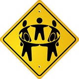 people cycle sign