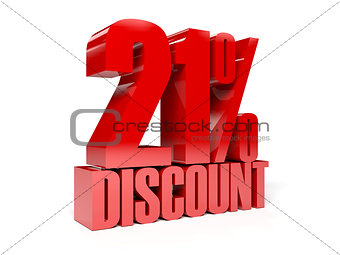 21 percent discount. Red shiny text.