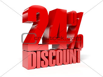 24 percent discount. Red shiny text.