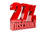 27 percent discount. Red shiny text.