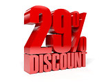 29 percent discount. Red shiny text.