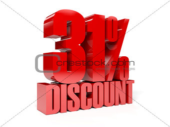 31 percent discount. Red shiny text.