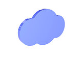 Cloud icon over white background.
