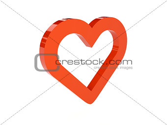 Heart icon over white background.