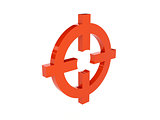 Target icon over white background.