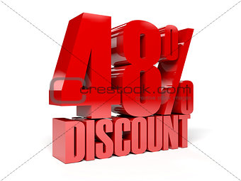 48 percent discount. Red shiny text.