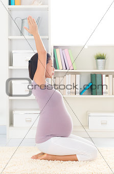 Relax woman meditating at home