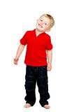 Young boy isolated on a white background