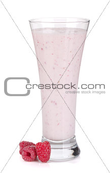 Raspberry milk smoothie
