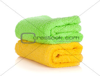 Green and yellow towels