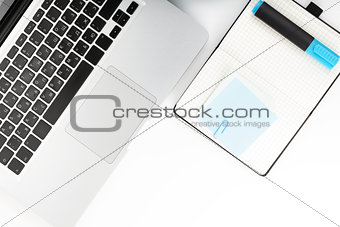 Laptop and office supplies