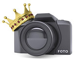Professional camera and gold crown