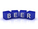 BEER word on blue cubes 