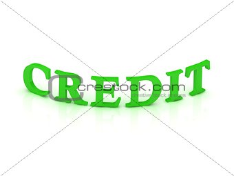 CREDIT sign with green word 
