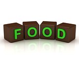FOOD inscription bright green letters 