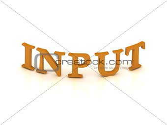 INPUT sign with orange letters 