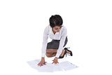 Businesswoman writing notes