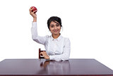 Businesswoman with an apple