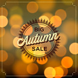 Autumn Sale poster bokeh background, vector Eps10 illustration.