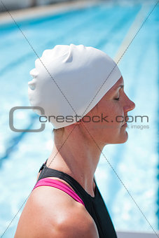 Female swimmer at pool