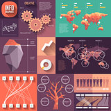 Infographics of flat design with long shadows