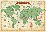 Colorful ancient World map