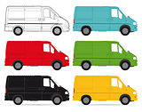 Delivery Vans on white background